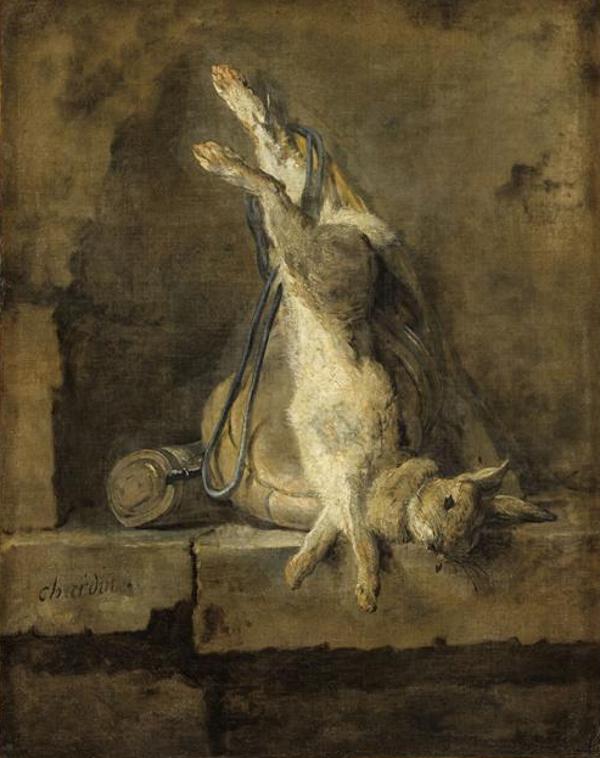 Dead Rabbit and Hunting Tackle - Jean-Baptiste-Siméon Chardin | FeelTheArt