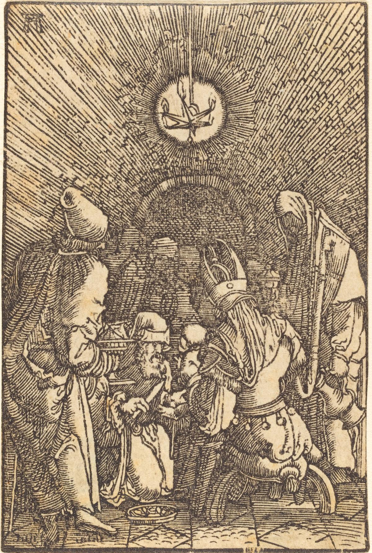 額装　木版画　聖書「最後の晩餐」1513年　アルブレヒト・アルトドルファー　稀少 次の芸術家によるアート作品： Albrecht Altdorfer