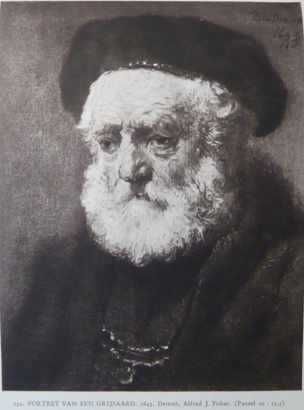 Old man with beard and beret - Rembrandt | FeelTheArt