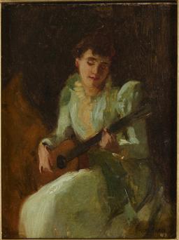 Lady tocando guitarra