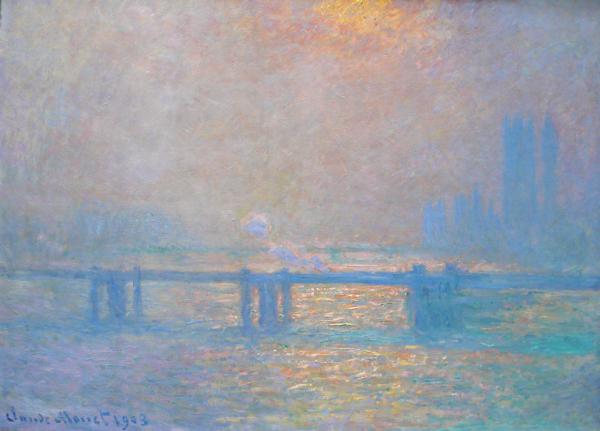 クロード・モネ【チャリング・クロス橋：霧のテームズ】 モネ【テムズ河のチャリング・クロス橋】 - 手描き 絵画（油絵