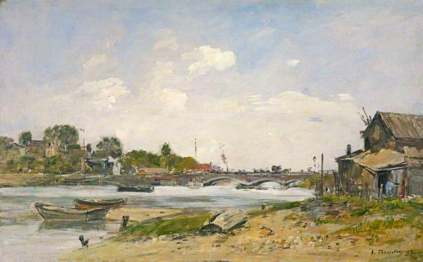 ウジェーヌ・ブーダン、「ドーヴィルの浜辺」、希少な画集より ファイル:Eugène Boudin - The Beach at Trouville - Google Art