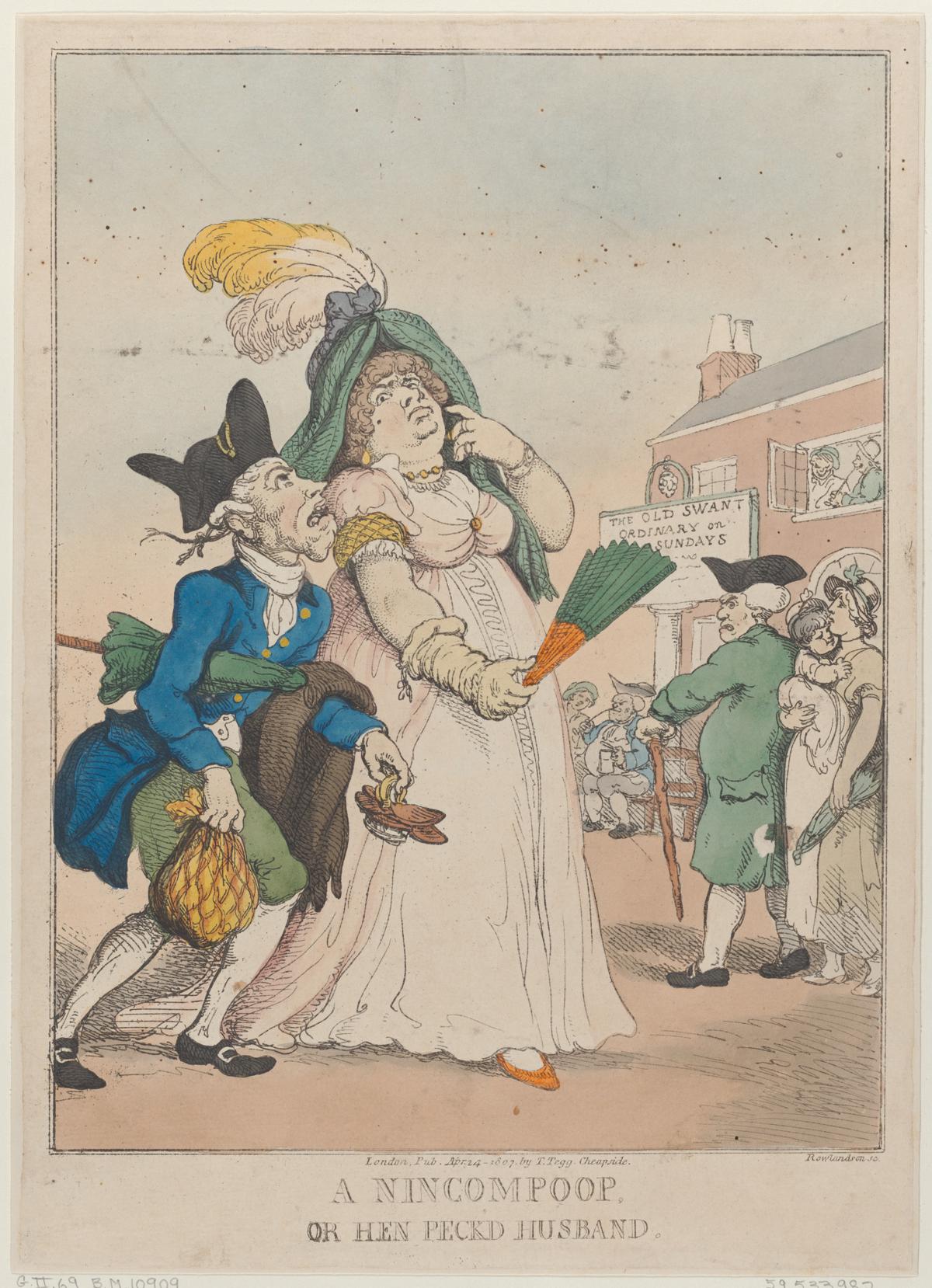 Un nincompoop, o marido de gallina - Thomas Rowlandson | FeelTheArt