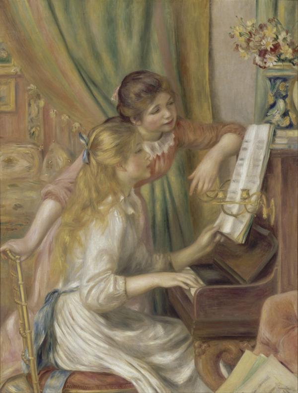 ピエール＝オーギュスト・ルノワール、【ピアノの前のカミュ婦人】 ピアノの前の少女たち Young Girls at the Piano o, c.1892