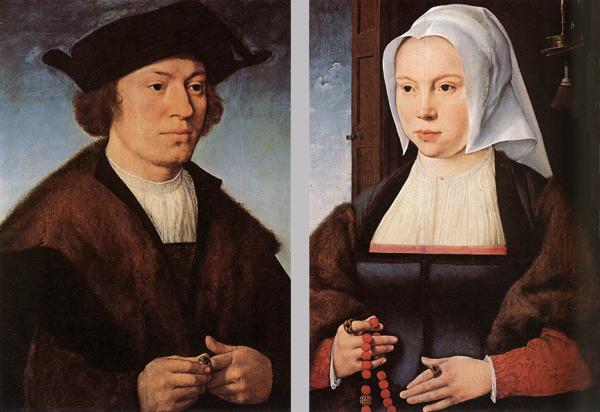 Retrato de un hombre y su esposa - Joos van Cleve | FeelTheArt