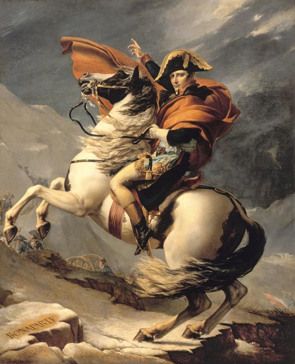 ジャック＝ルイ・ダヴィッド 油彩画　手描き 貴重 作者サイン ボクらのアート / Napoleon Crossing The Alps (1800