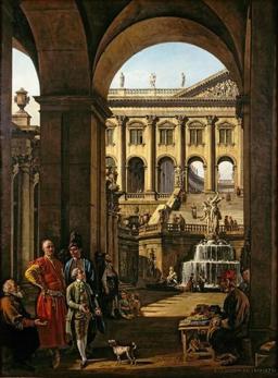 Fantastic architecture with portrait of Franciszek Salezy Potocki and his son Stanisław Szczęsny