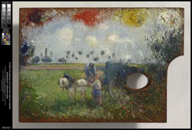 Die Palette des Künstlers mit Karre und Bauern