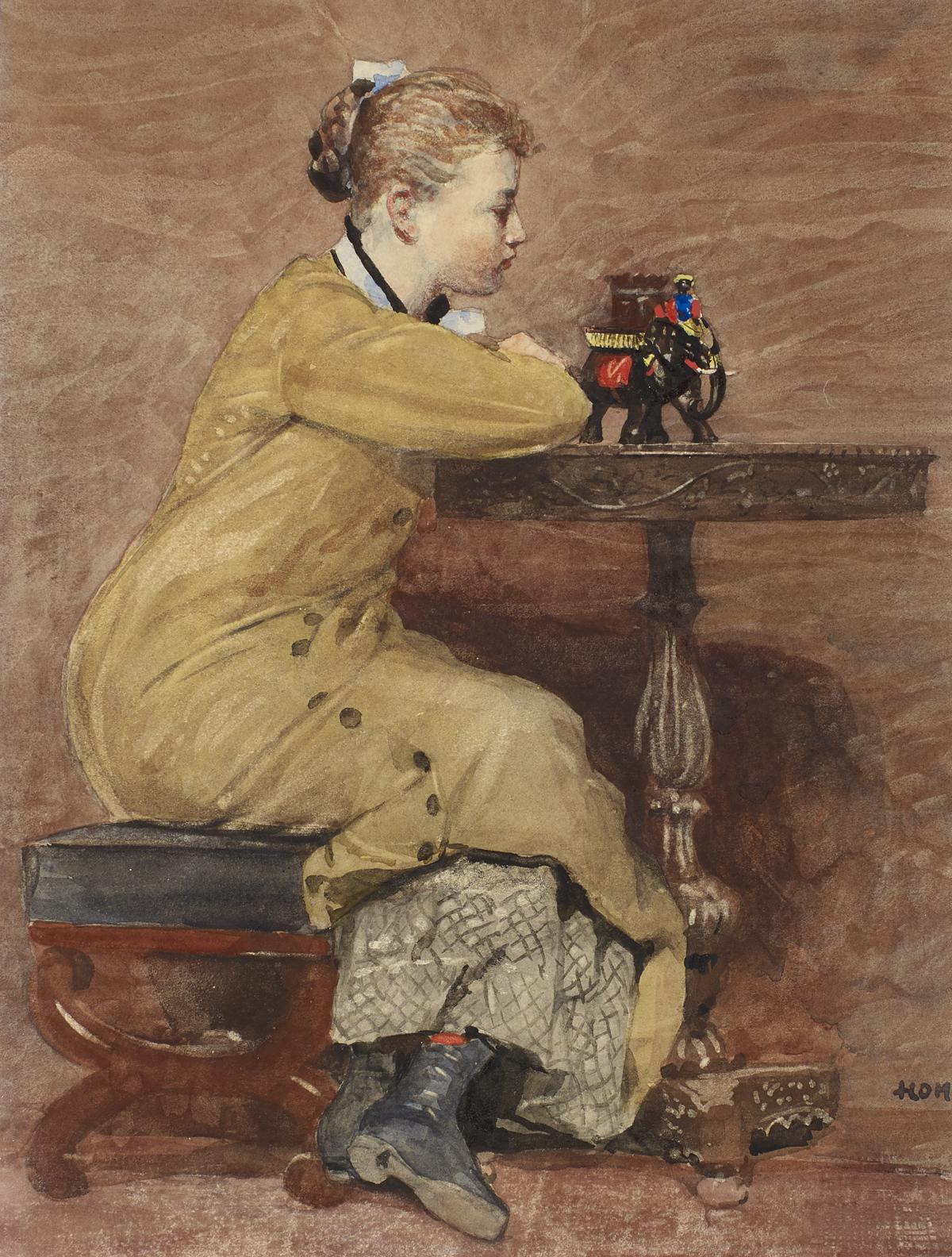 Vrouw en olifant