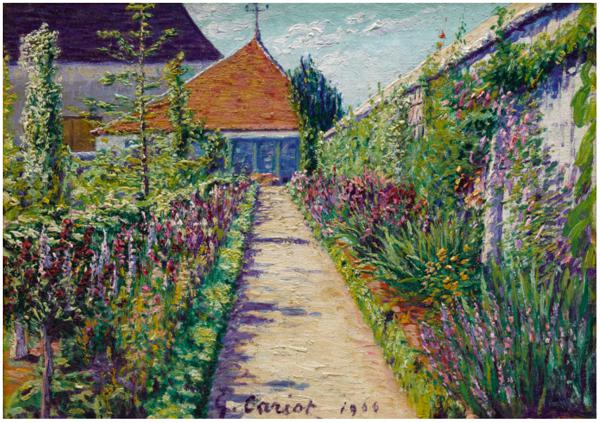 Gustave Cariot Les Toits Rouges The Flowery Driveway - Gustave Cariot | FeelTheArt