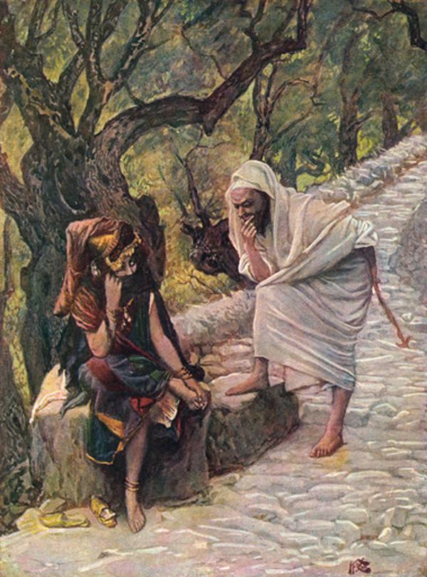 James Tissot artwork depicting Judah and Tamar from Genesis 38