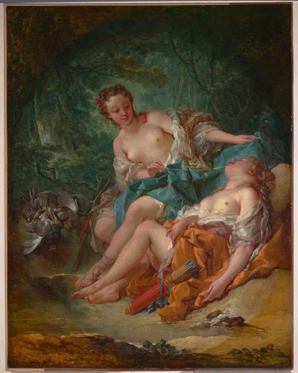 フランソワ・ブーシェ、【浴後のディアナ】、希少豪華画集画、新品高級額 2096563534.jpg