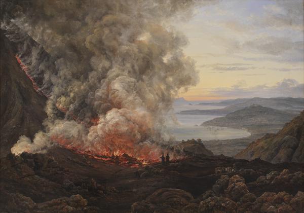 ポルティチから見たベスビオ火山の噴火、c.1774-6｜パステル画・クレヨン画