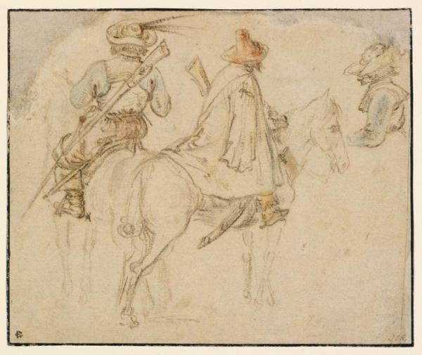 Three Riders Study Sheet - Roelant Savery | FeelTheArt