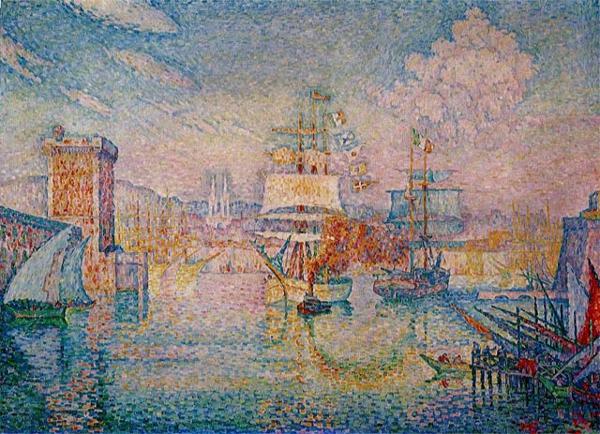 ポール・シニャック、コンカルノー港、希少画集画、新品額装付、salt