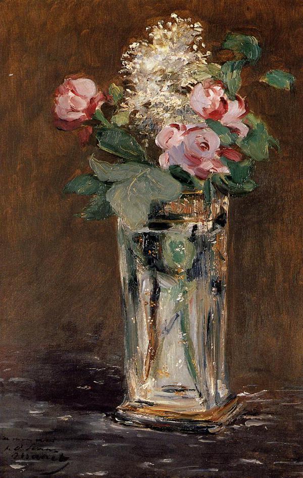 クリスタルの花瓶の中の花 - エドゥアール・マネ | FeelTheArt