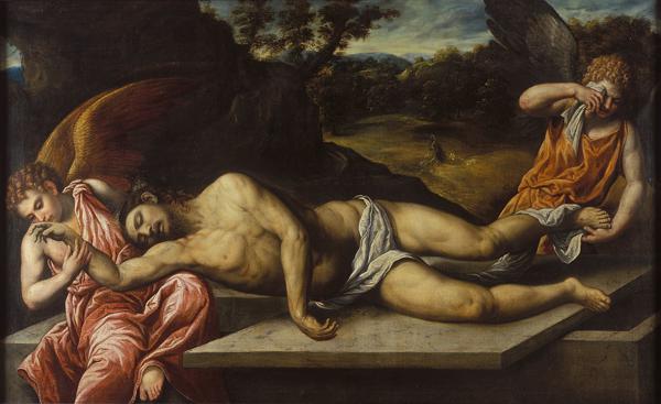 Llorado Cristo muerto llorado por ángeles - Paris Bordone | FeelTheArt
