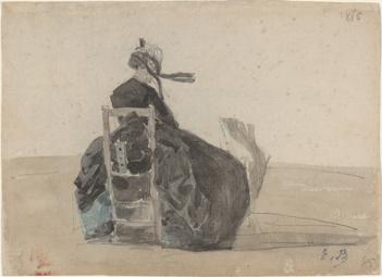 Sitzende Dame in Schwarz, Trouville