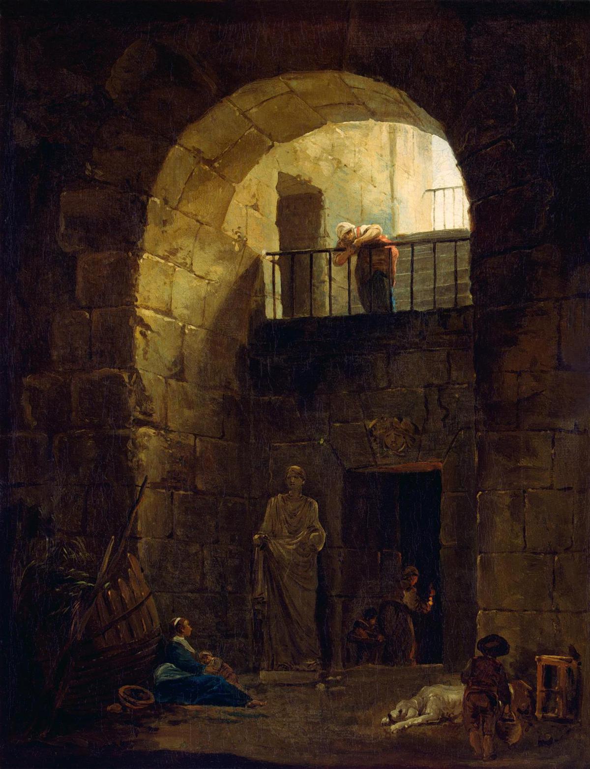 Statuary Neglect Neglected Statue - Hubert Robert | FeelTheArt