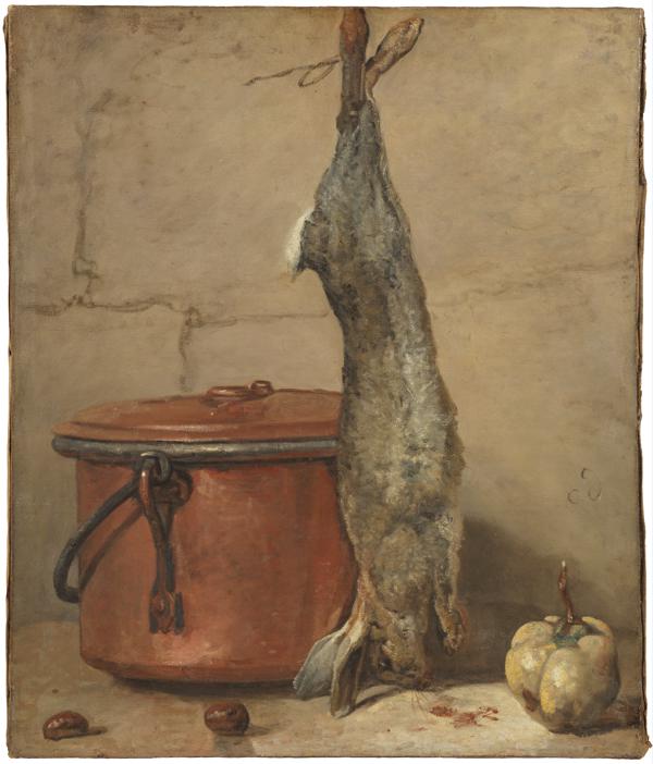 Rabbit and Copper Pot - Jean-Baptiste-Siméon Chardin | FeelTheArt