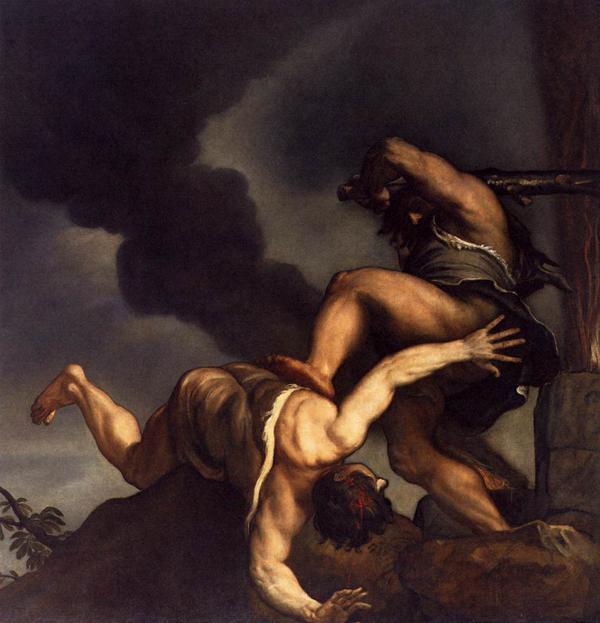 Cain kills Abel - Titian | FeelTheArt