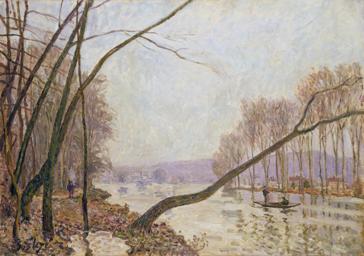 Bank van de Seine in de herfst